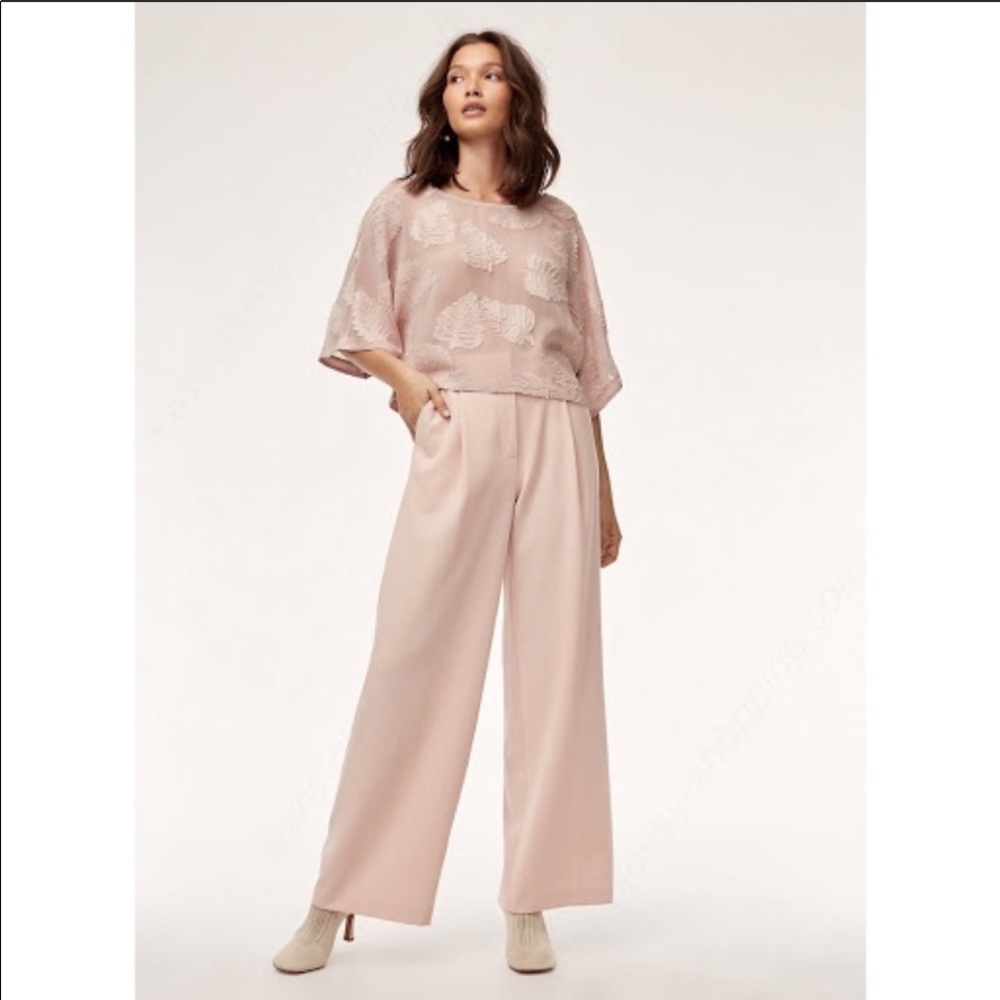 Aritzia Wilfred Pink Oversized Blayze Top floral
